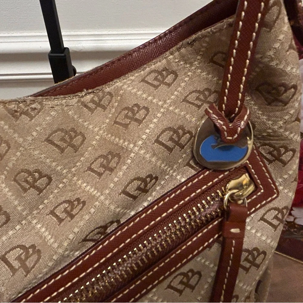Dooney & Bourke Tan and Brown Shoulder Bag - Picture 10 of 14